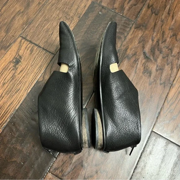 Walk by Anat Dahari Black Leather Handmade Open Toe Closed Heel - Picture 4 of 6